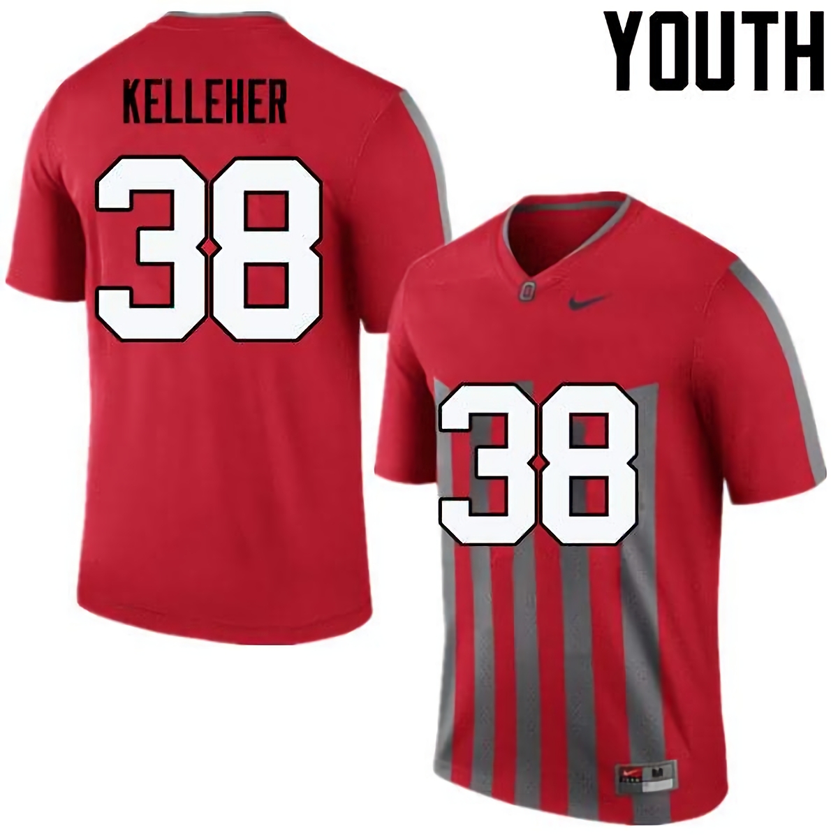 Logan Kelleher Ohio State Buckeyes Youth NCAA #38 Nike Throwback Red College Stitched Football Jersey WGC7356LA